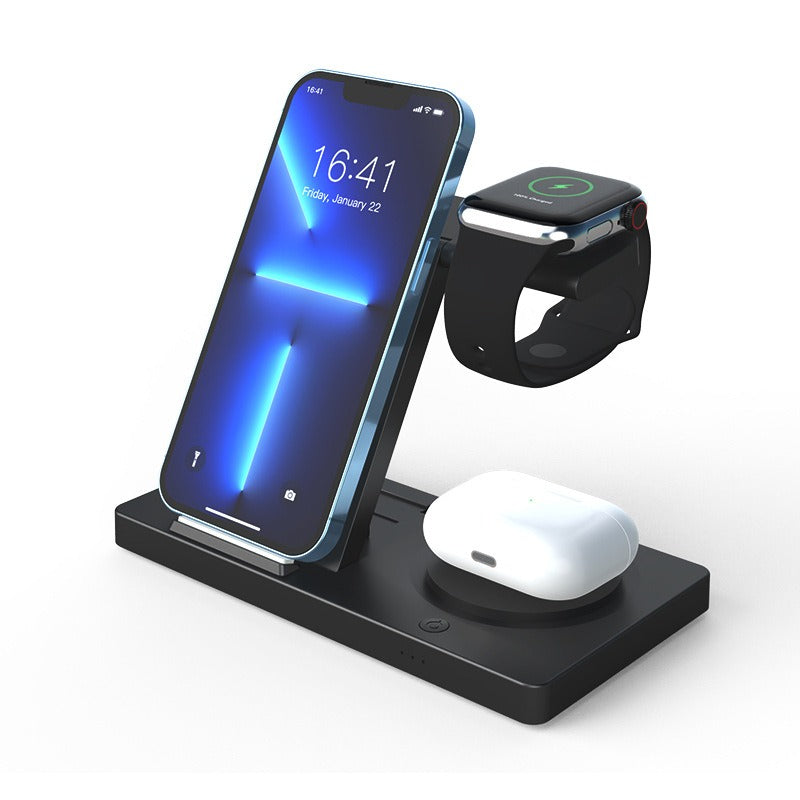 Folding five in one wireless charger suitable for Apple, Samsung, mobile phones, headphones, watches, and multiple devices - Korvel