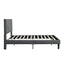 Cadre de lit plateforme rembourré queen size élégant en gris