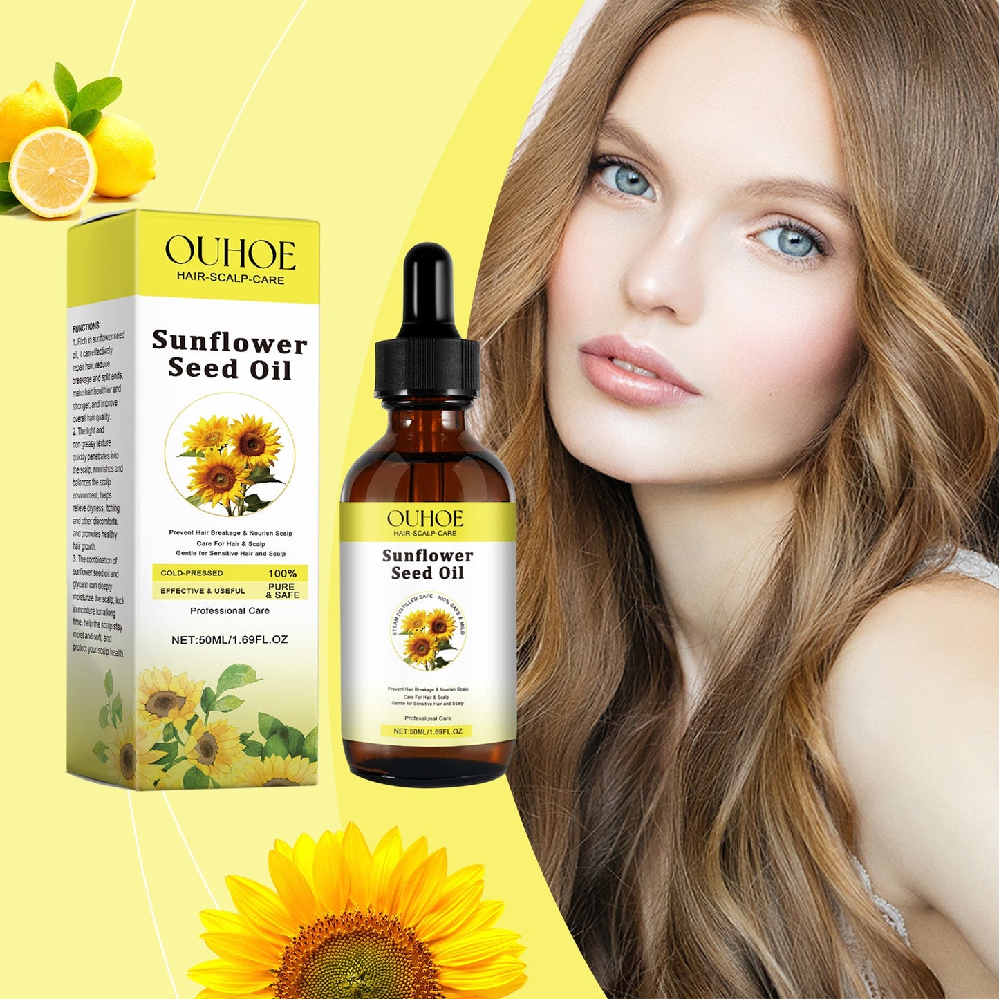 Aceite Esencial para el Cuidado del Cabello con Aceite de Girasol Premium