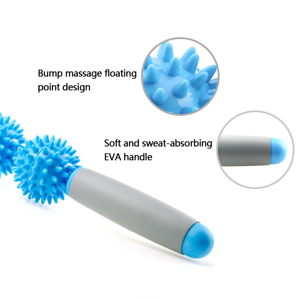 MMuscle Roller Massage Roller Stick with Point Spiky Ball Back Roller - Korvel