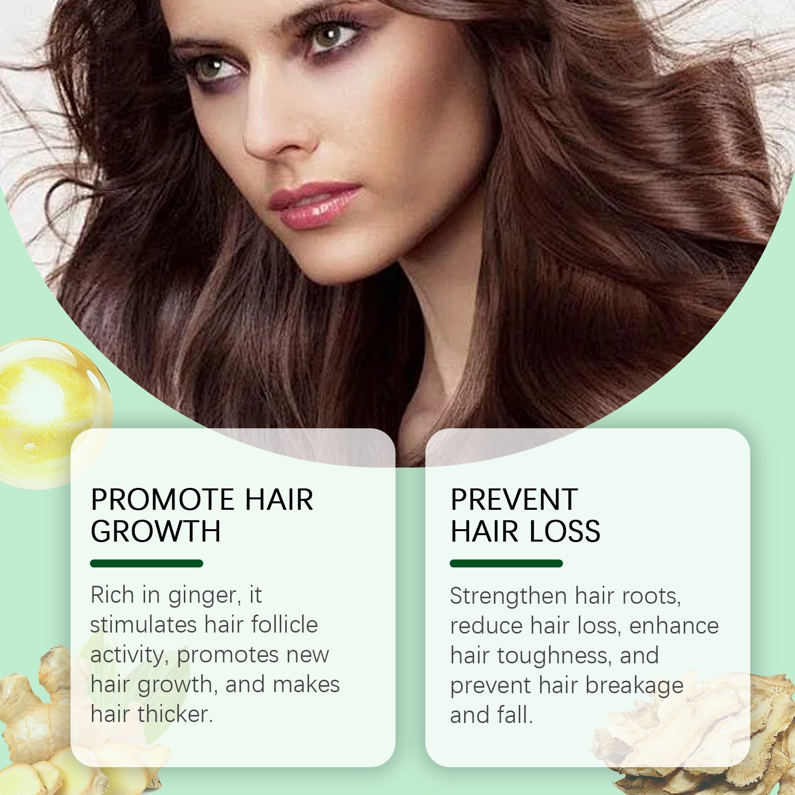 Ginger Hair Care Essential Oil Mild Ingredients Herbal Ginger Nourishes Hair Soft Beautiful Essential Oil - Korvel
