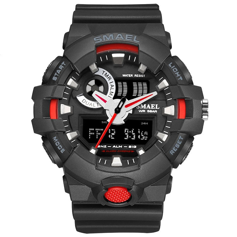 SMAEL 1642-2 Brand Luxury Cowboy Sport Watch New Men Military Watches Analog Army Digital Writwatch 8001 Waterproof Clock Men's Watch - Korvel