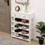 Storage Rack Storage Organiser in the Entryway Economical Home Shoe Rack Multi-Layer Shoe Cabinet (White) - Korvel