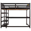 Full Size Loft Bed with Storage Shelves and Under-bed Desk  Espresso - Korvel