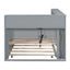 Wooden Twin Size DayBed with Twin Size Trundle, DayBed with Storage Shelf and USB Charging Ports,Grey - Korvel
