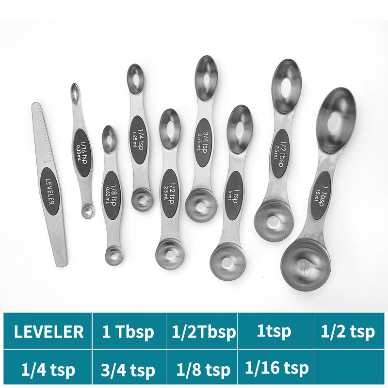 Magnetic Double Head Measuring Spoon Set - 9 Pieces