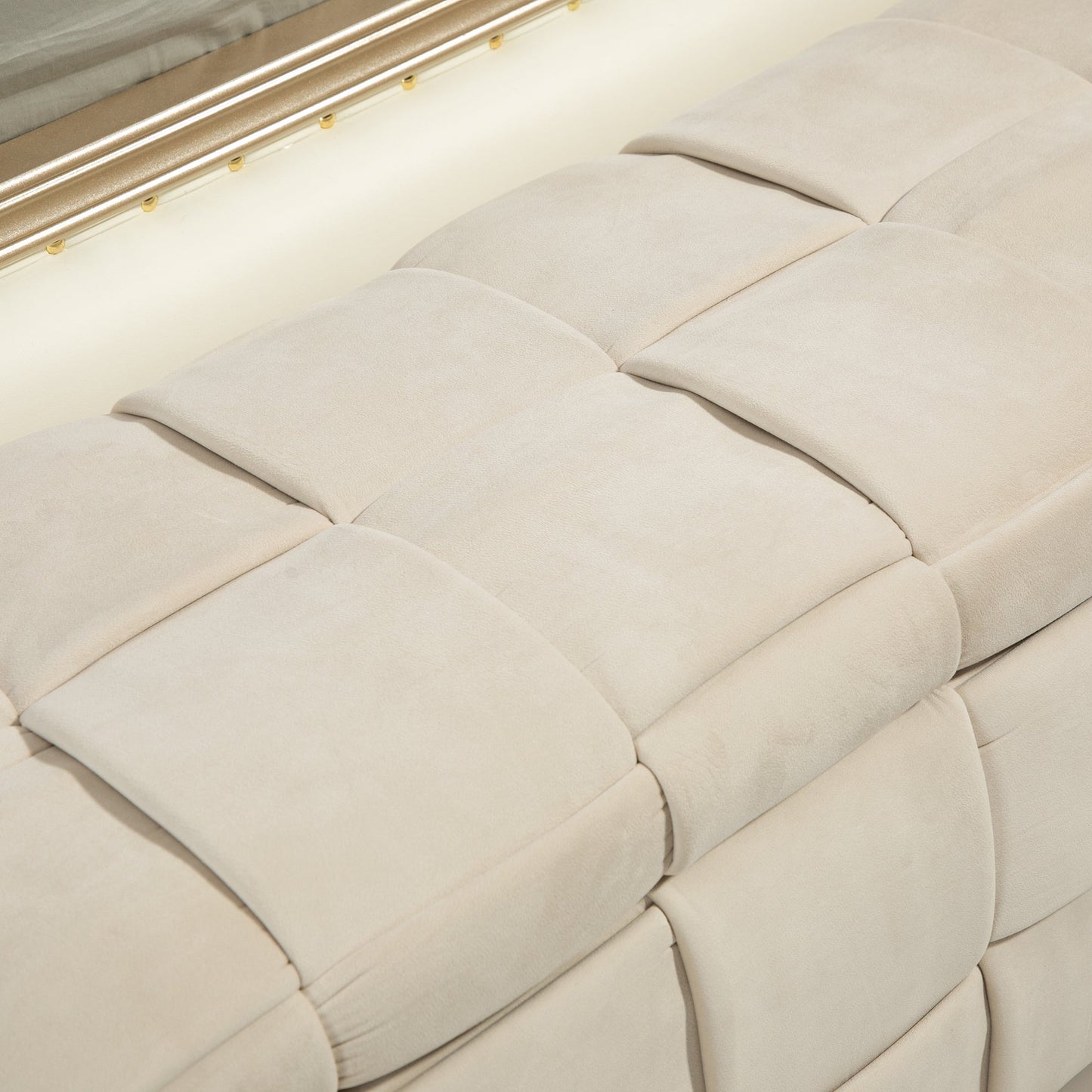 Ottomana de Almacenamiento Tapizada COOLMOR - Beige