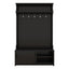 Hall tree with roof rack and storage platform, corridor shoe cabinet with sliding door, clothes hanger with 5 hooks black - Korvel