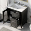 30" Bathroom Vanity with Sink, Bathroom Vanity Cabinet with Two Drawers and Door, Adjustable Shelf, Solid Wood and MDF, Black - Korvel