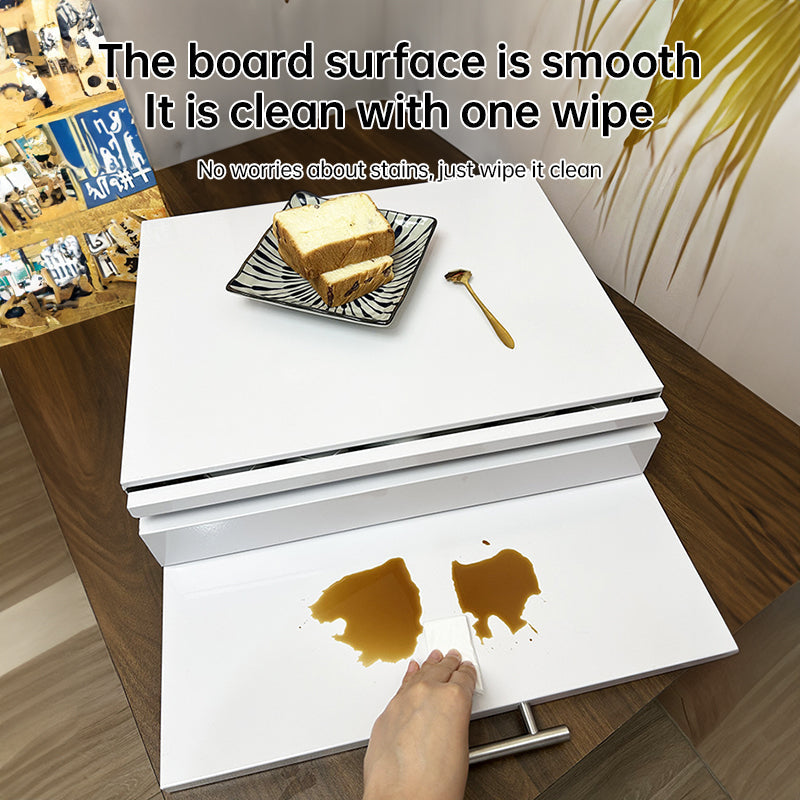Premium Microwave Stand with Pull-Out Drawer - Space-Saving Organizer