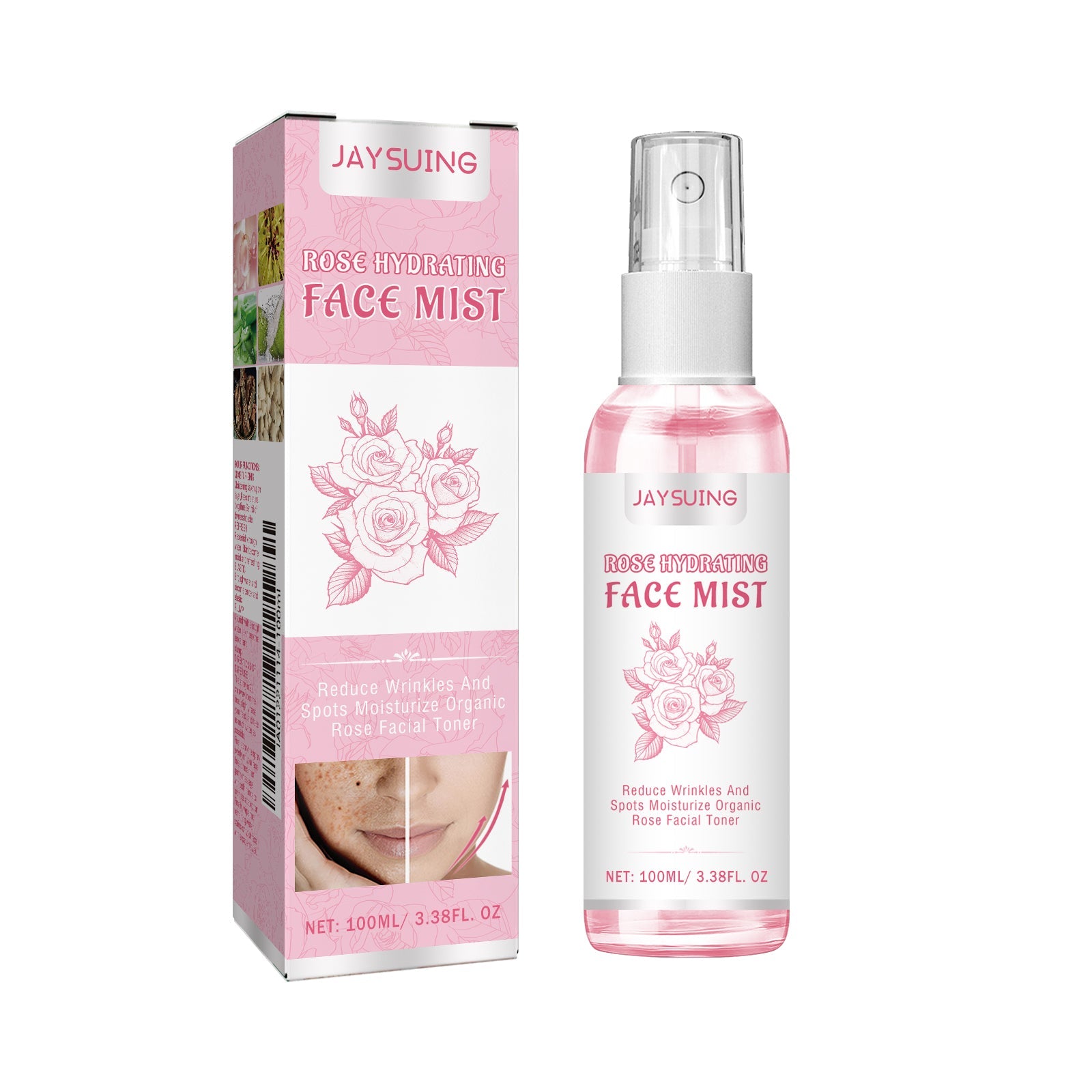 Rose Face Toner, Hydrating Refreshing Oil Control Fade Spots Toner - Korvel