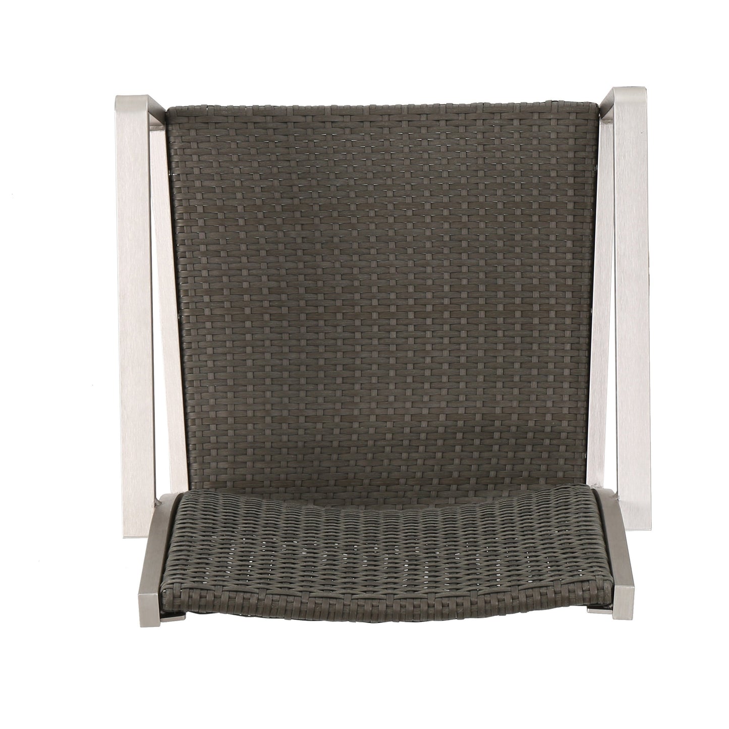Cape Coral Outdoor Wicker Dining Chairs - 2-Pcs Set, Grey