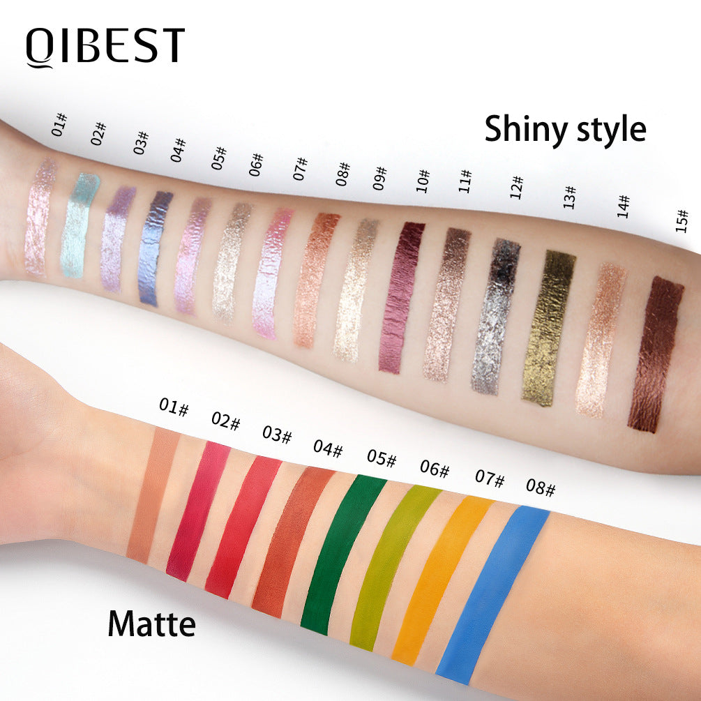 Sombra de Ojos Líquida QIBEST Diamond Pearl - Acabado Brillante y Mate