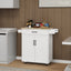 Kitchen island rolling trolley cart with 1 drawer & 2 doors with storage racks & Adjustable Shelves & towel rack - Korvel