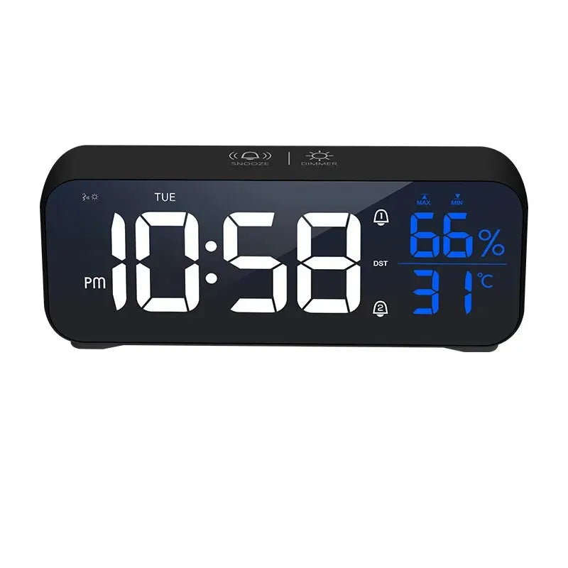 Reloj despertador digital LED de música premium con control por voz