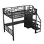 Cama loft de metal de tamaño completo con escritorio y opciones de almacenamiento