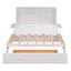 Queen Size Mobile Murphy Bed with Drawer and Little Shelves on Each Side White - Korvel