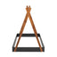 Twin Size Tent Floor Bed with Triangle Structure, Black+Brown - Korvel