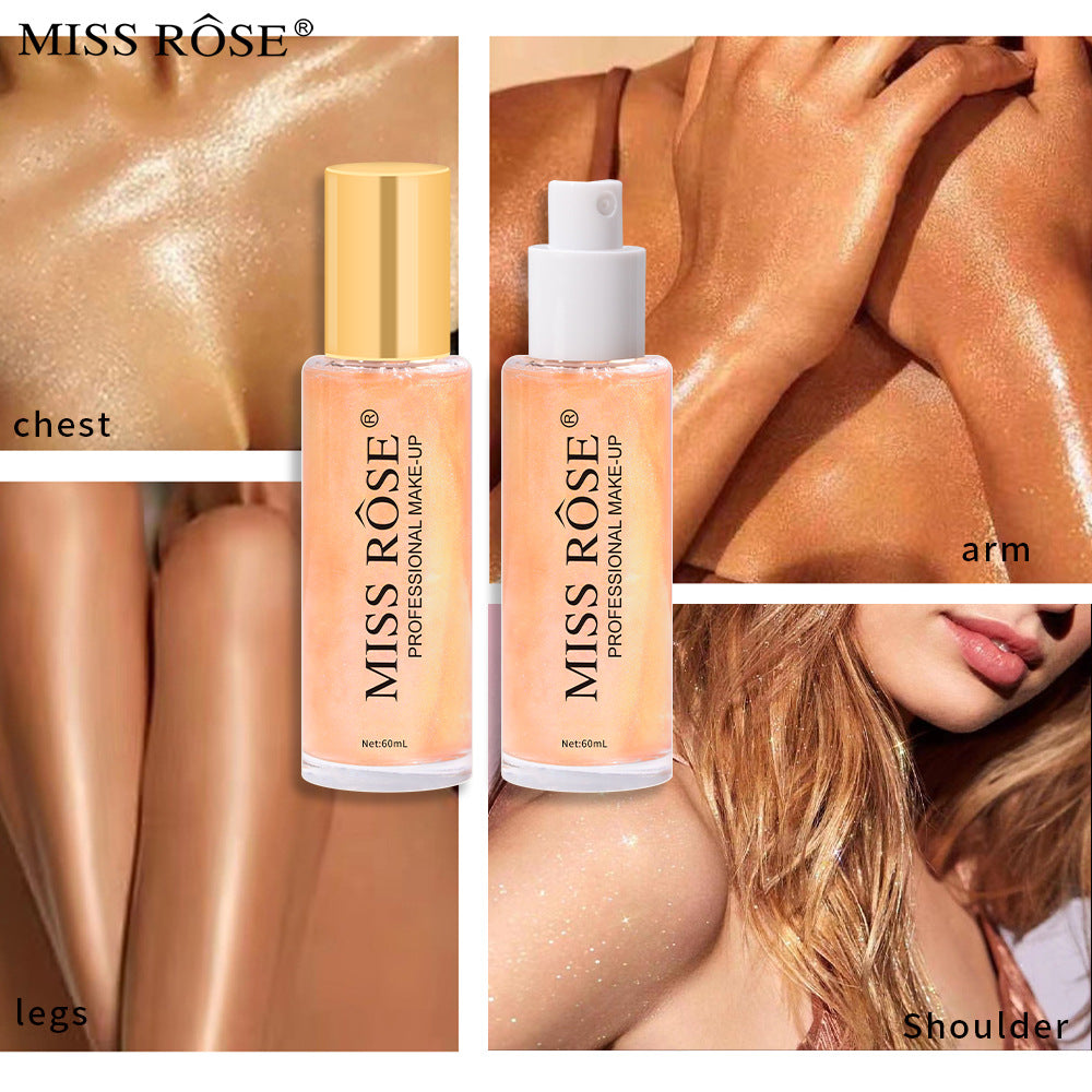 Quicksand Liquid Body Glitter Spray Waterproof Sweat Resistant Makeup Free Pearlescent Brighten And Highlight Spray - Korvel