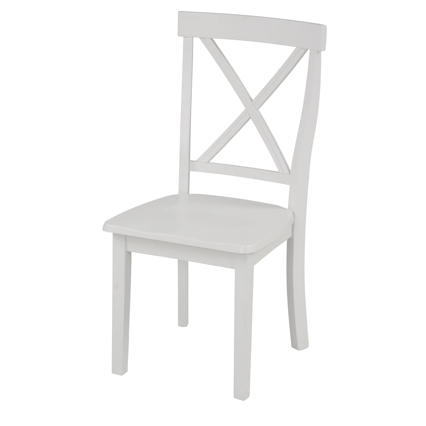Orisfur 5 Pieces Dining Table and Chairs Set for 4 Persons Kitchen Room Solid Wood Table with 4 Chairs MDF + White + Solid Wood - Korvel