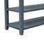 Retro Design Console Table with Two Open Shelves, Pine Solid Wood Frame and Legs for Living Room (Antique Navy+Espresso) - Korvel