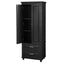 Tall Storage Cabinet with Two Drawers for Bathroom/Office, Black - Korvel