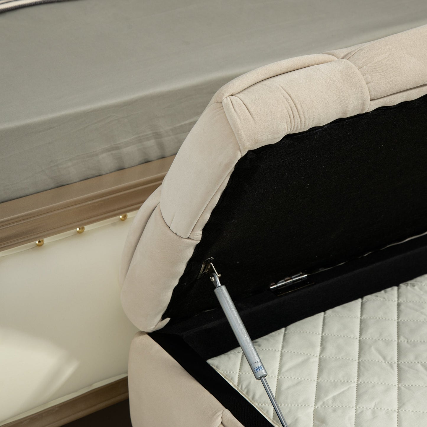 Ottomana de Almacenamiento Tapizada COOLMOR - Beige