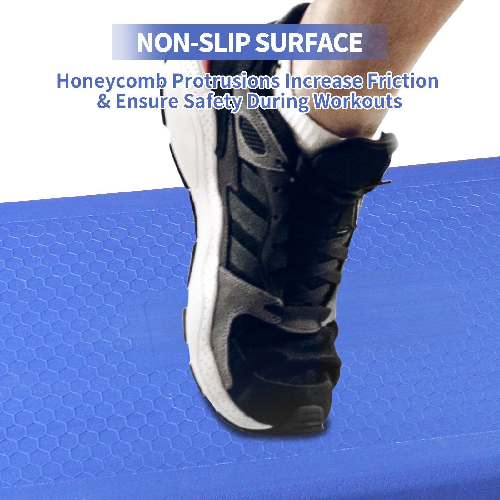 Aerobics Step Platform Height-Adjustable Fitness Equipment Stepper Trainer Exercise Step Platform Sliding Lifting Pad Blue - Korvel