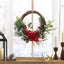 23.5" POINSETTIA/BERRY/EUCALYPTUS HALF WREATH - Korvel