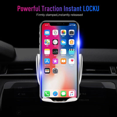Automatic Clamping Wireless Car Charger Air Vent Phone Holder 360 Degree Rotation USB Charging Mount Bracket - Korvel