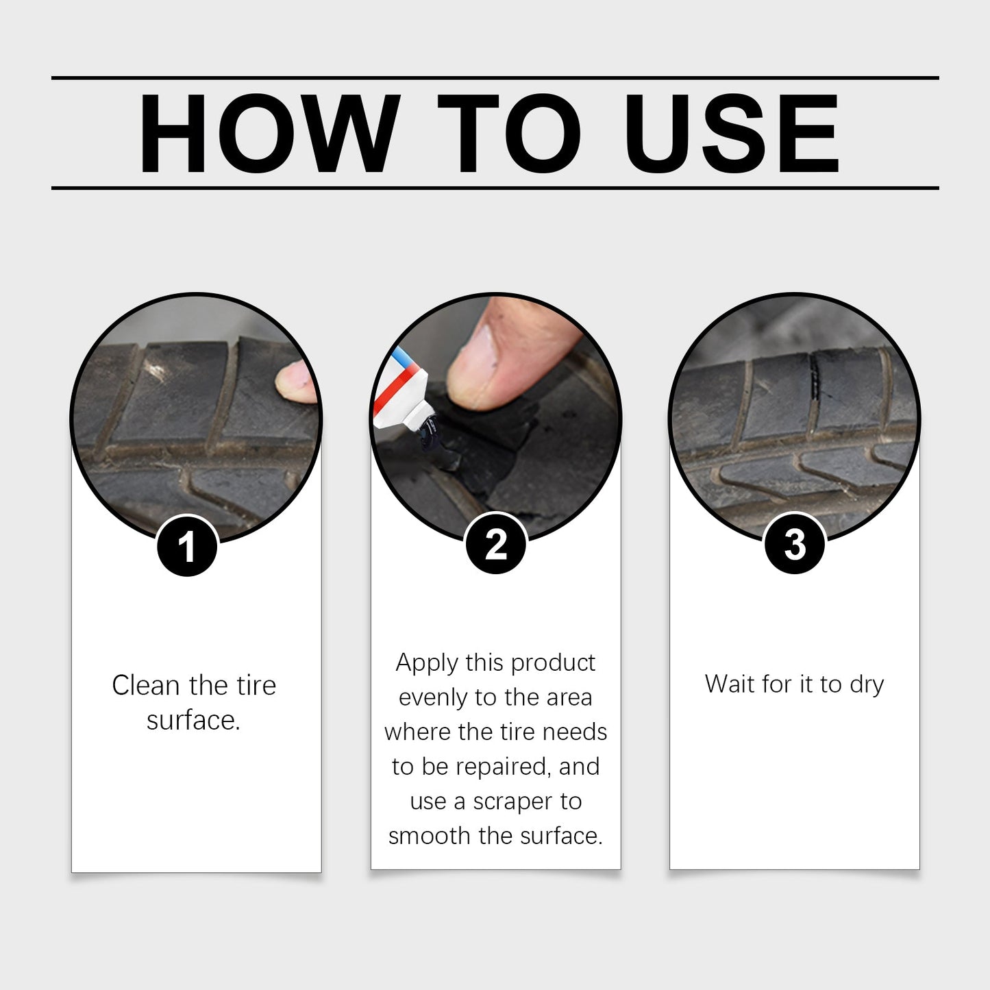 Tire Repair Kit, Soft Repair Glue For Repairing Cracks And Scratches On The Side Of Car Tires - Korvel