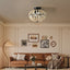Beaded Fan lamp Wood Beaded Chandelier Oak White - Korvel