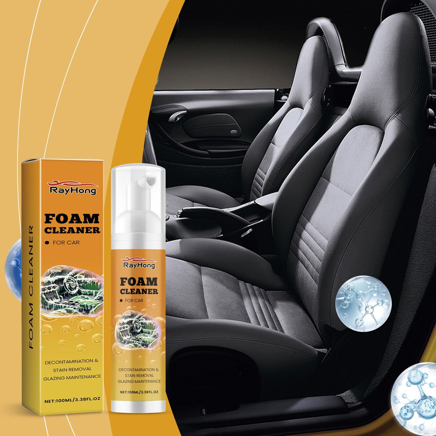 Car Foam Cleaner Car Interior Maintenance Decontamination Waterproof Maintenance Cleaning Foam Agent - Korvel
