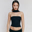 Halter Backless Satin Crop Top