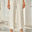 Drawstring Paperbag Waist Wide Leg Pants - Korvel