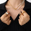 Collier en perles d'eau douce patchwork élégant en or 18K