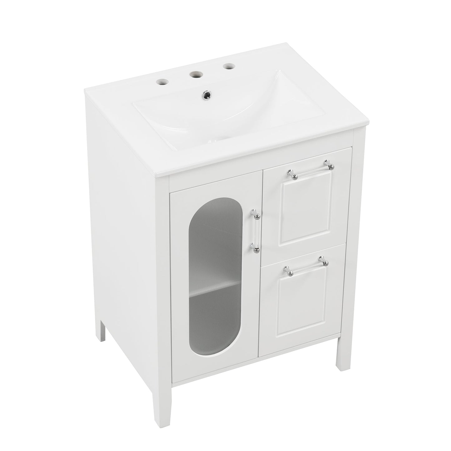Elegant 24" Bathroom Vanity with Sink and Storage