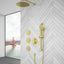 Shower System with Shower Head  Hand Shower Slide Bar Bodysprays, Shower Arm  Hose Valve Trim  and Lever Handles - Korvel