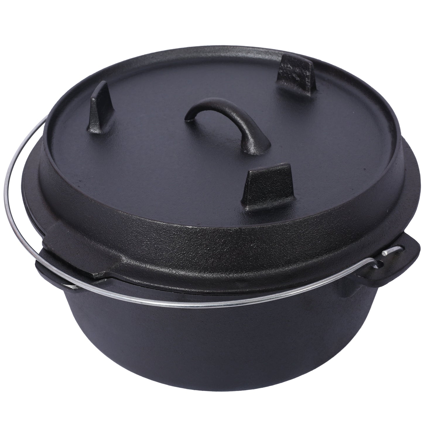 Olla de Hierro Fundido Pre-Sazonada de 8 Cuartos con Tapa
