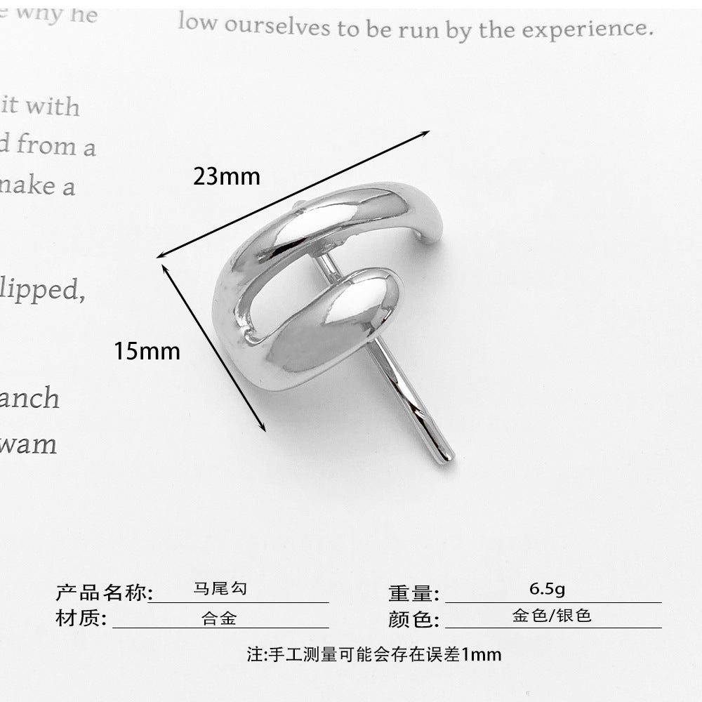 Japanese and Korean headdress accessories hairpins fashionable and simple small fresh ponytail hairpins for girls metal high-grade hair hooks and hair buckles - Korvel
