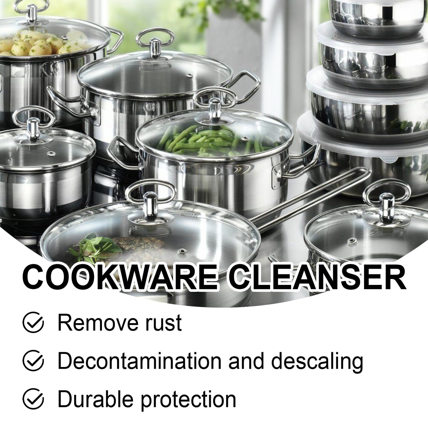 Cookware Cleaner, Kitchen Faucet To Remove Dirt And Water Stains Stainless Steel Rust Cleaning Agent - Korvel