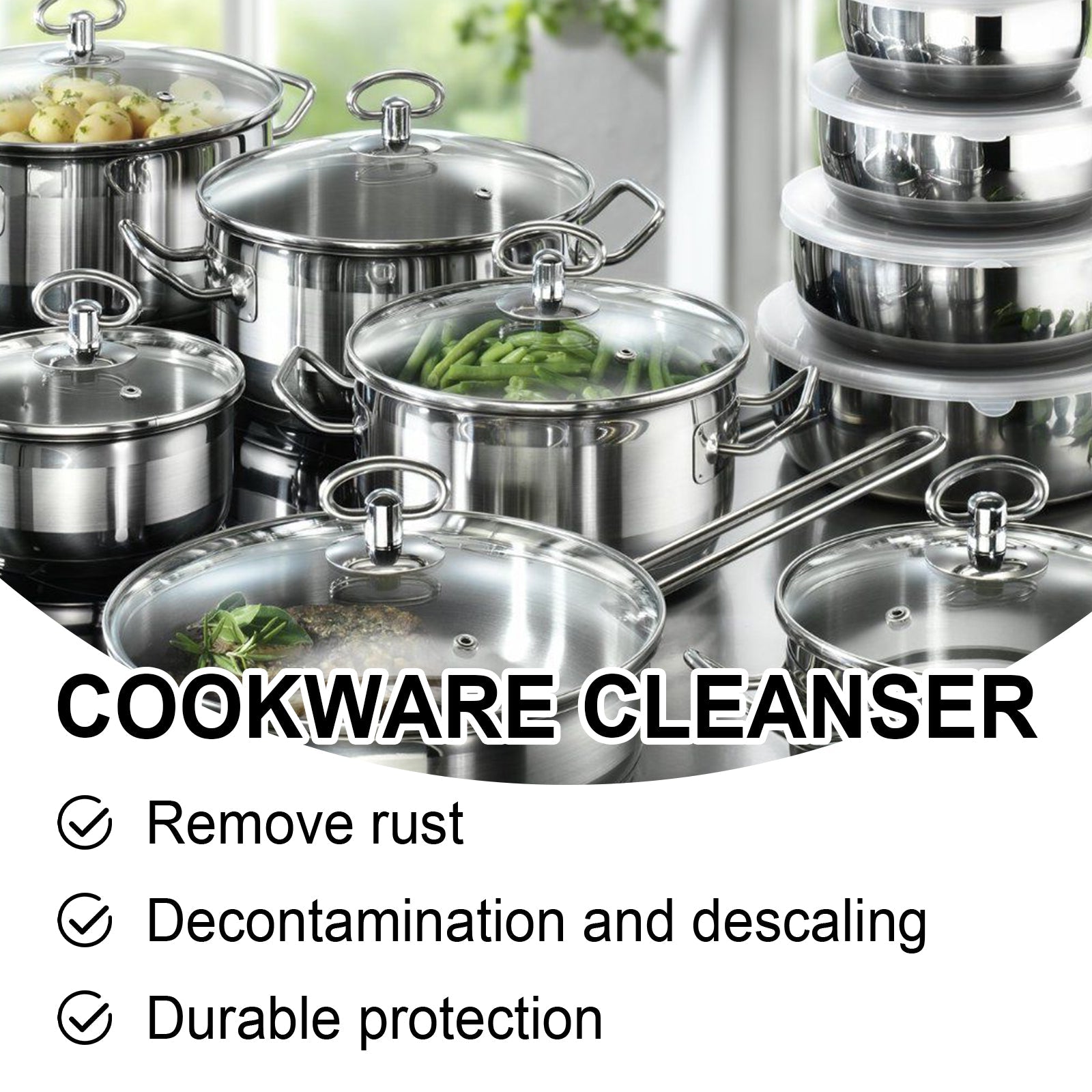Cookware Cleaner, Kitchen Faucet To Remove Dirt And Water Stains Stainless Steel Rust Cleaning Agent - Korvel