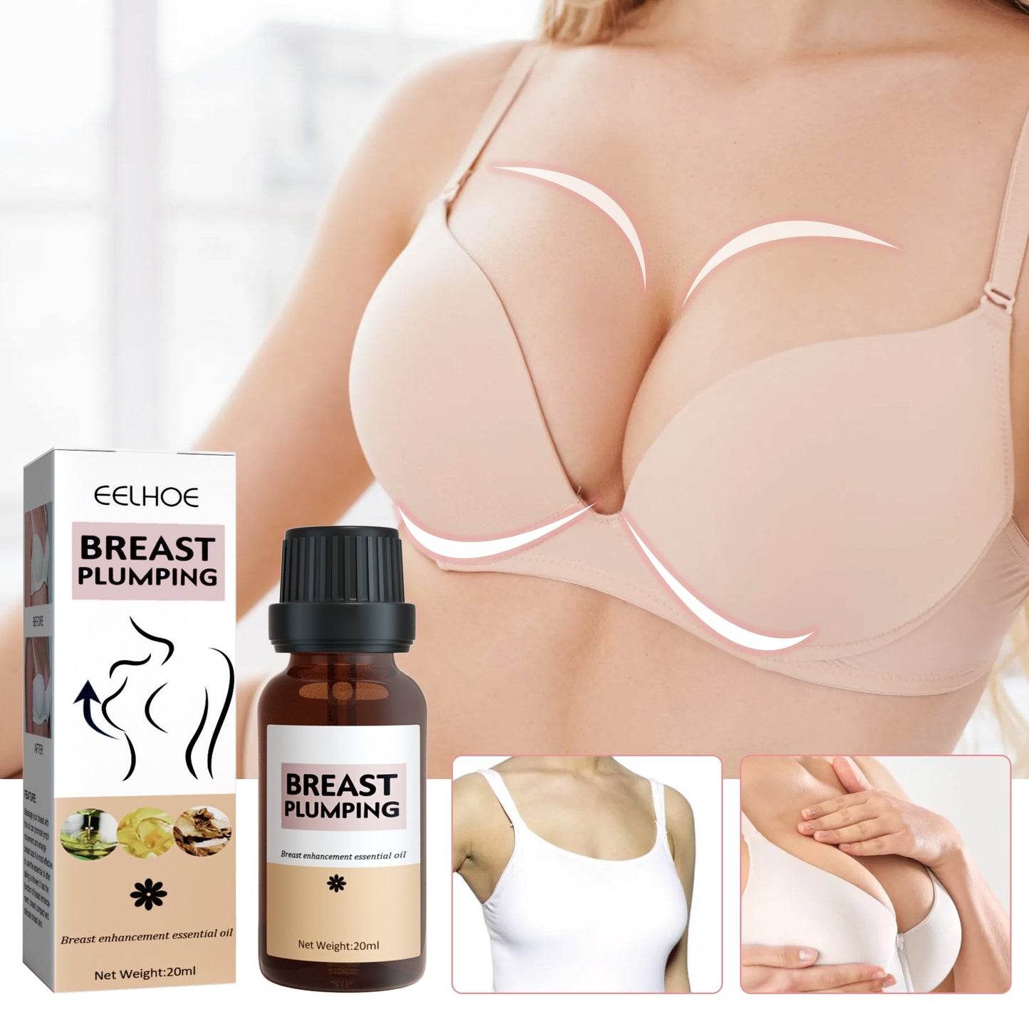 Beauty Massage Oil Breast Gentle Moisturizing Treatment Full And Firm Breast Volumizing Massage Treatment - Korvel