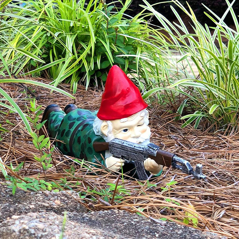 Funny Army Gnome Garden Statue - Set of 3 Resin Decor