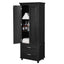Tall Storage Cabinet with Two Drawers for Bathroom/Office, Black - Korvel