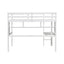 Twin Loft Bed with built-in desk and bookcase of three compartments, Guardrails and Ladder,White - Korvel