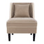 Velvet Upholstered Accent Chair with Cream Piping, Tan and Cream - Korvel