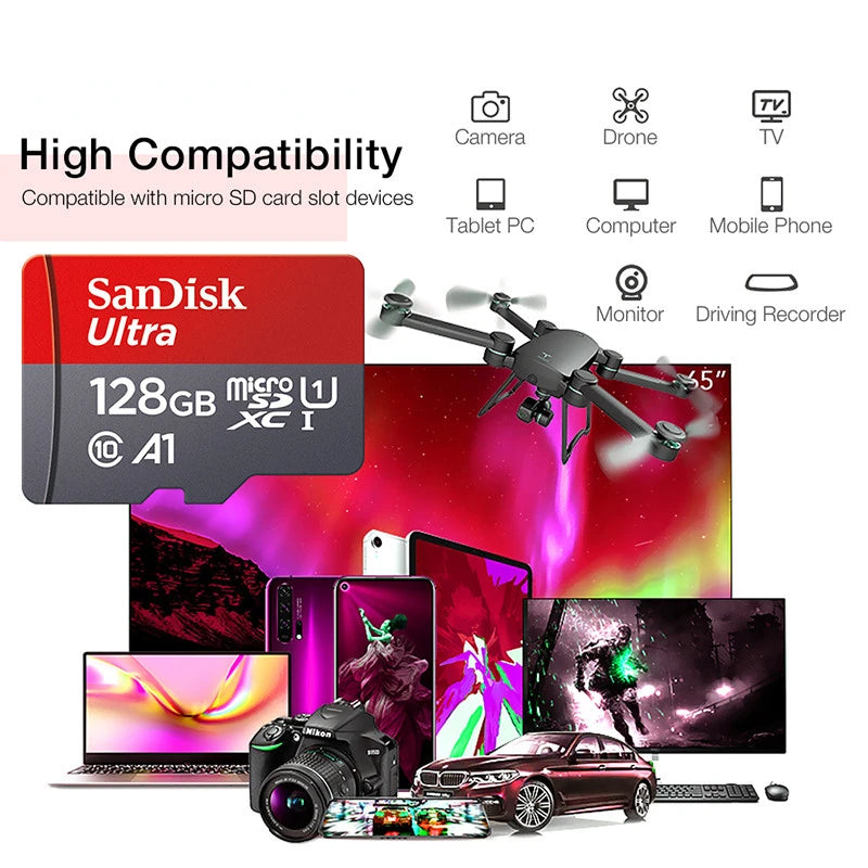 Micro SD Card 64GB Video Monitoring Traffic memory card 128GB 256GB Max 512GB 1TB smartphone DJI drone cardfor car - Korvel