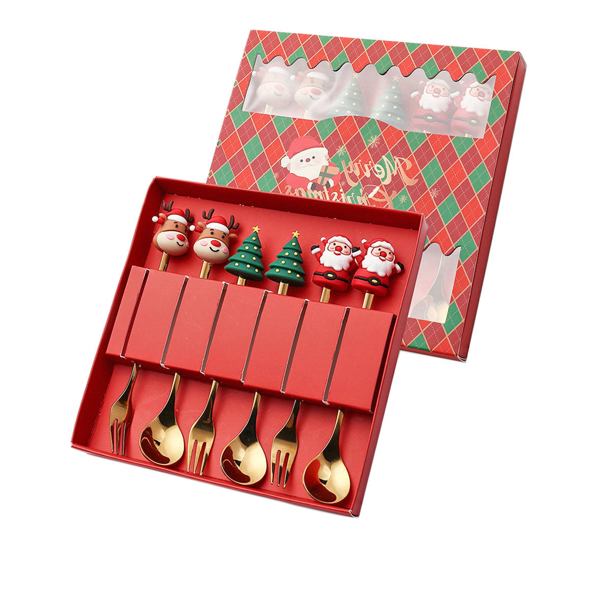 Christmas gift tableware stainless steel coffee spoon dessert spoon fork set - Korvel