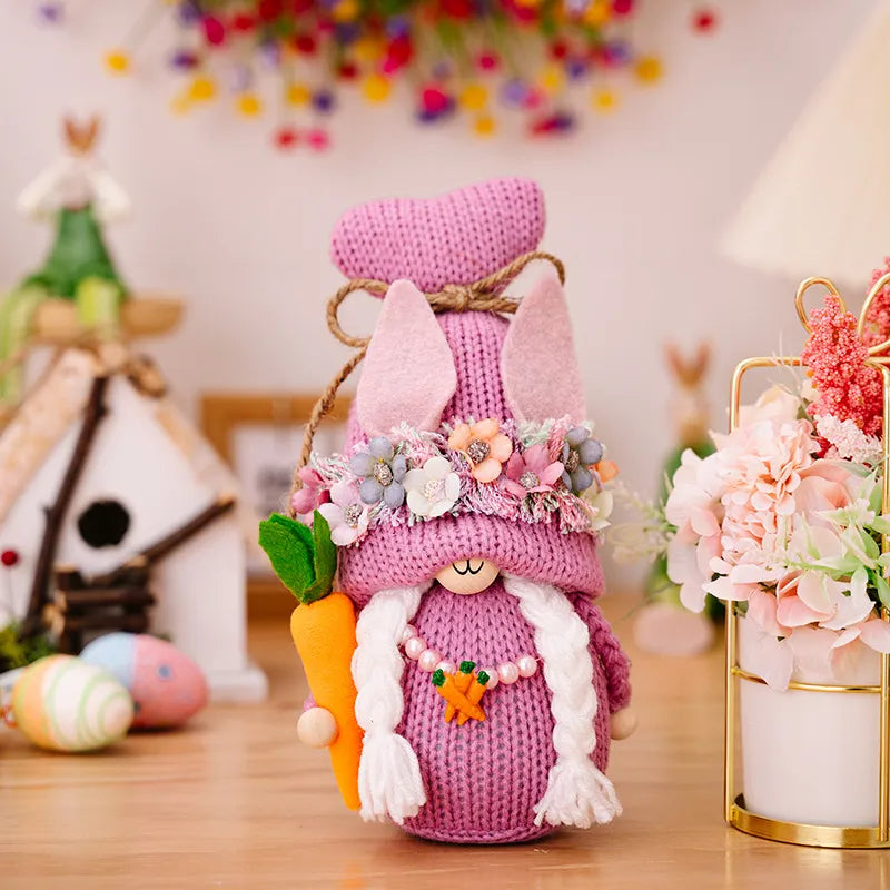 Easter Decorations Easter Knitted Rudolf Rabbit Doll Decoration - Korvel